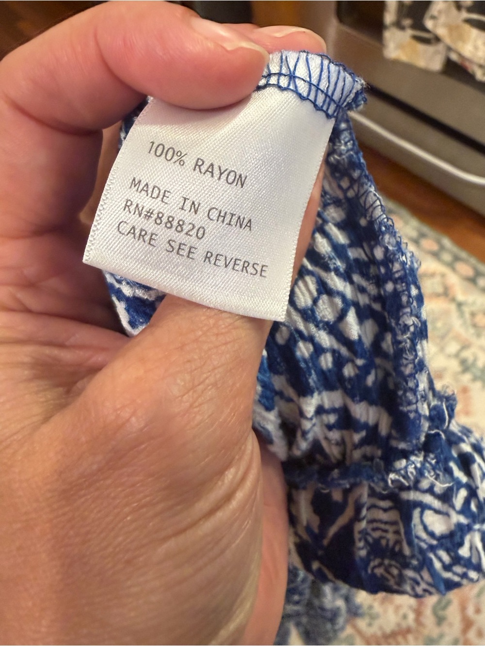 PANAMA JACK Blue White Rayon Beach Pants - Picture 5 of 5